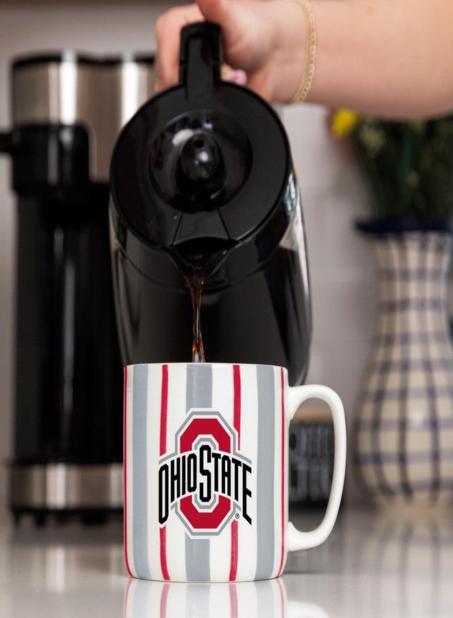 Logo Brands NCAA Ohio State Buckeyes 16 oz Brushstroke Coffee Mug – Hand Painted Team Color Stripe Vintage Design - Large Cup Capacity With Durable Ceramic Build - Image 2