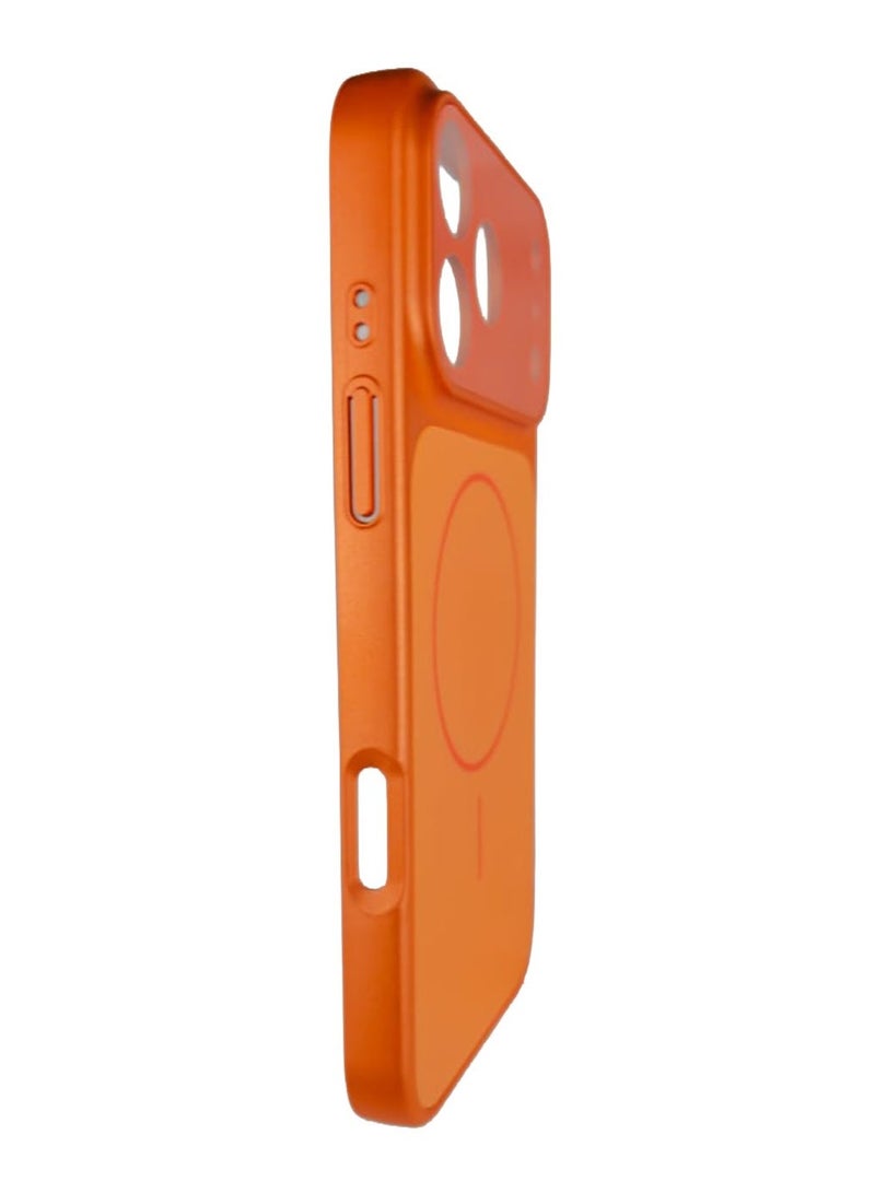 جراب Yusr متوافق مع آيفون 17 برو ماكس. غطاء نحيف، مانع للانزلاق، ومقاوم للصدمات مع حماية مدمجة للعدسة (برتقالي). - Image 3