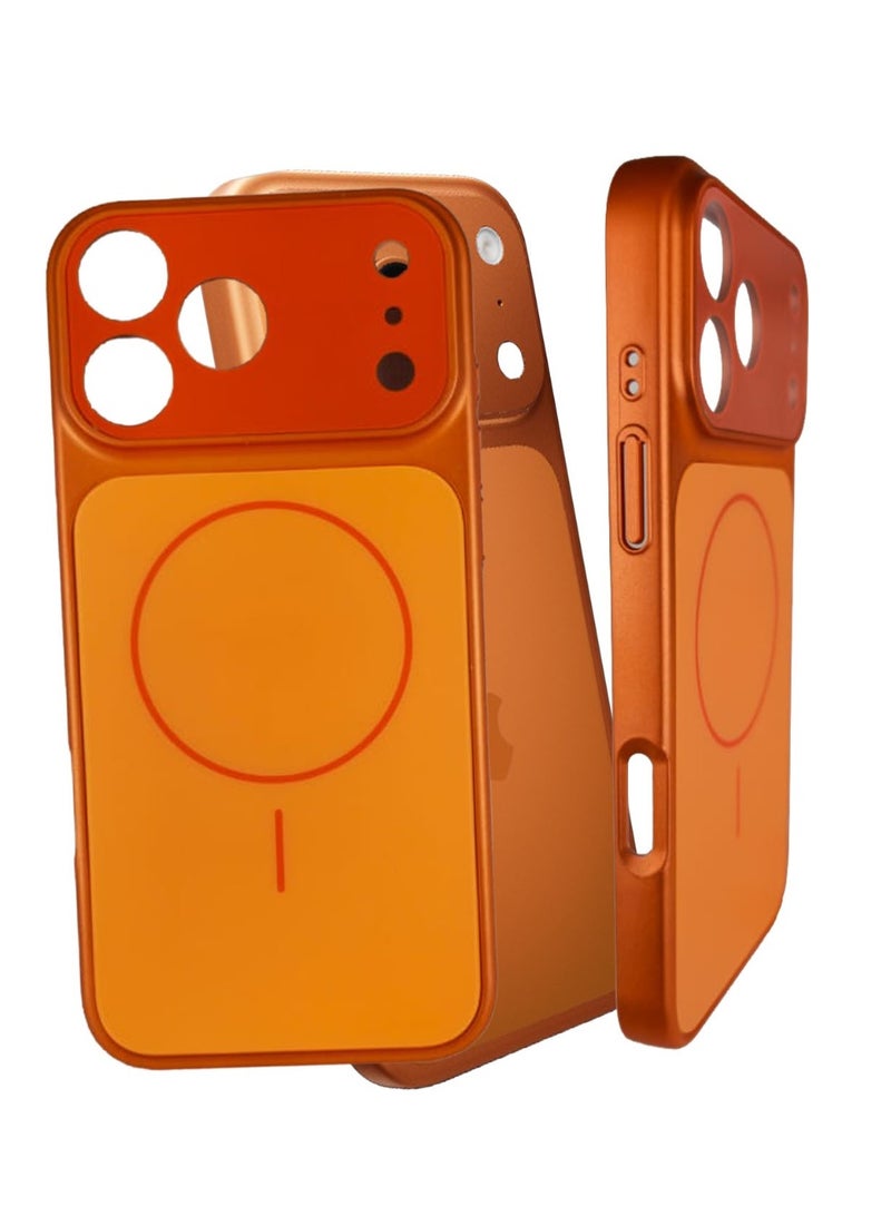 جراب Yusr متوافق مع آيفون 17 برو ماكس. غطاء نحيف، مانع للانزلاق، ومقاوم للصدمات مع حماية مدمجة للعدسة (برتقالي). - Image 1