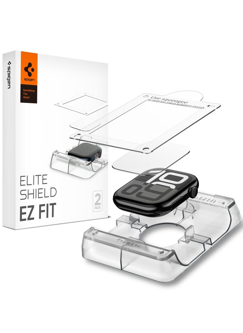 Spigen Elite Shield EZ Fit Apple Watch Series 10 (46mm) Screen Protector Flexible Film [2 PACK] with Auto Align Install Kit  - Image 1
