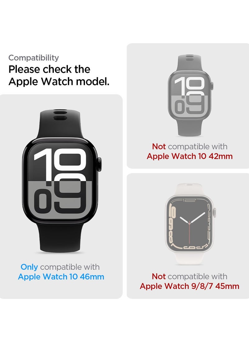 Spigen Elite Shield EZ Fit Apple Watch Series 10 (46mm) Screen Protector Flexible Film [2 PACK] with Auto Align Install Kit  - Image 2