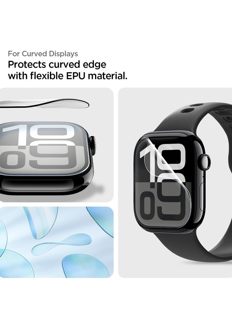 Spigen Elite Shield EZ Fit Apple Watch Series 10 (46mm) Screen Protector Flexible Film [2 PACK] with Auto Align Install Kit  - Image 5