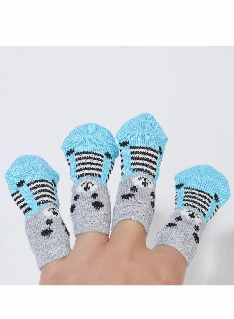 واي آند دي Cute Bear Pattern Pet Socks, Anti Slip Knit Small Dog Socks Cat with Rubber Reinforcement - Image 3