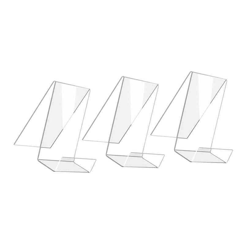 Acrylic Book Stand Display Holder 3pcs Sturdy Easel for Office Desk Artwork Display - Image 2
