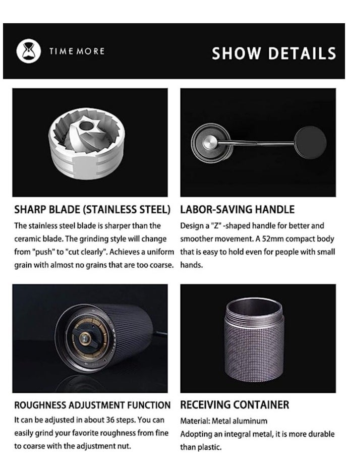 High Quality Portable Manual C3 Coffee Grinder Grey