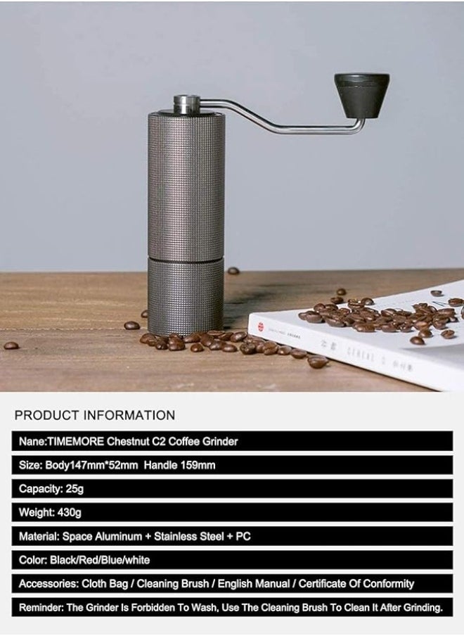 High Quality Portable Manual C3 Coffee Grinder Grey