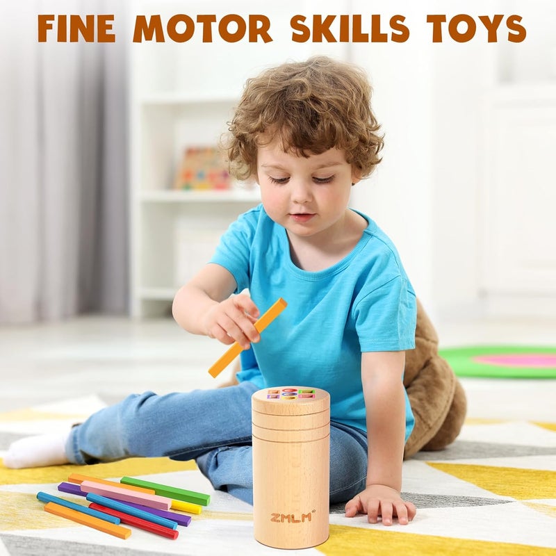 ZMLM Wooden Color Sorting Toys for 1 2 3 Year Old: Toddler Educational Toys Preschool Learning Activities, Fine Motor Skills Matching Games Sensory Toys for Toddlers 12 month old Baby Boys Girls Gifts - Image 5