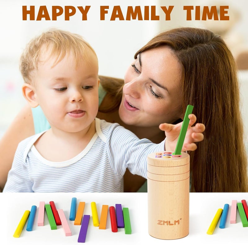 ZMLM Wooden Color Sorting Toys for 1 2 3 Year Old: Toddler Educational Toys Preschool Learning Activities, Fine Motor Skills Matching Games Sensory Toys for Toddlers 12 month old Baby Boys Girls Gifts - Image 4