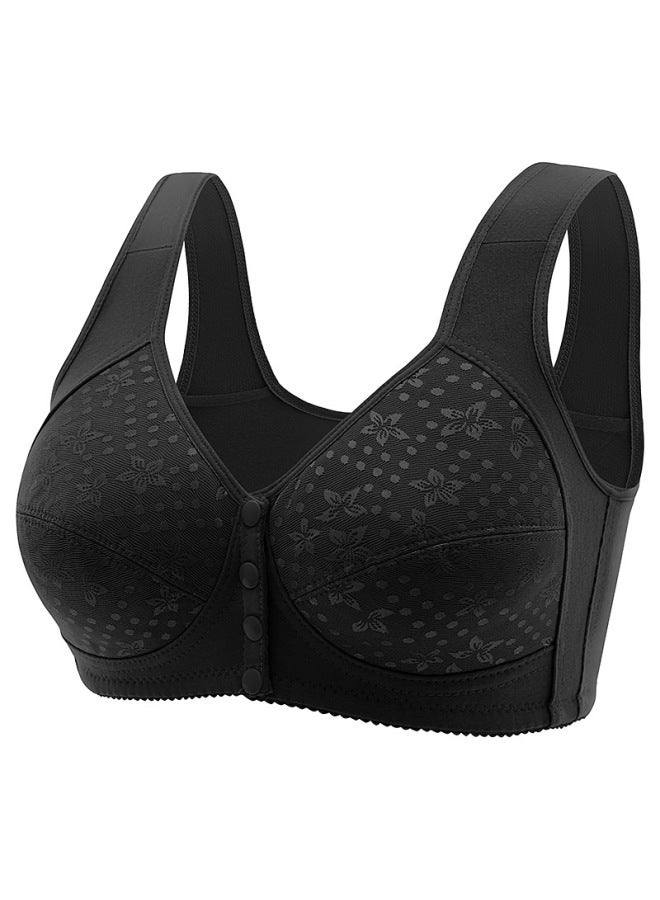 Direct Closing Accessory Breast Non-rimless Bra Lace Large Size Thin Front Buckle Middle-aged And Elderly Underwear Ladies Vest