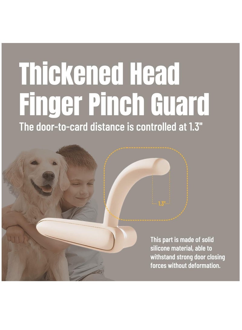 SYOSI Door Pinch Guard Cat Dog Baby Door Stopper for Door Lever Handle Prevents Finger Pinch Injuries and Child or Pet from Getting Locked in Room Anti-Collision Anti Static Electricity (Brown, Left)  - Image 2