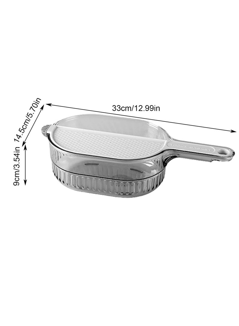 SYOSI With Handle Rice Washer, Quinoa Strainer Rice Washing Bowl Vegetable Fruit Pasta Strainer Kitchen Colander, Mulfunctional Draining Washer, for Food Fruit and Vegetables Cleaning Storage - Image 2