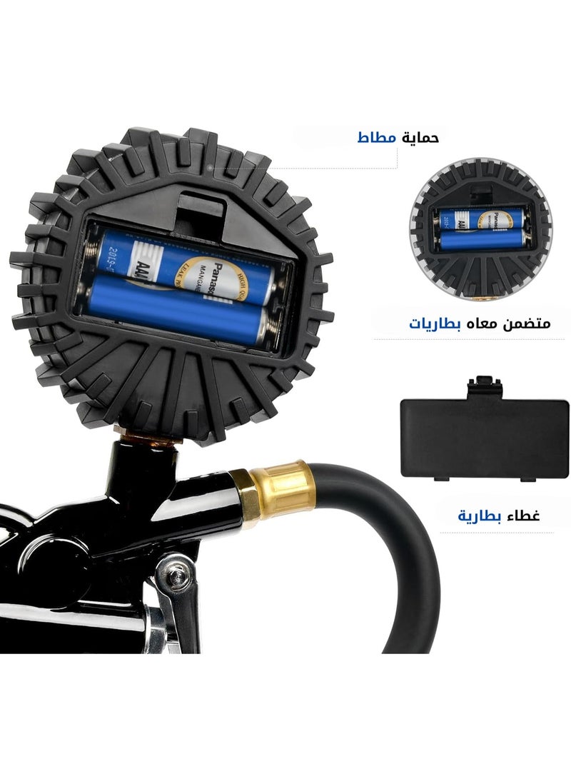 ROXER Digital Tire Pressure Gauge with Inflator, 250 PSI Air Chuck and Compressor Accessories, Heavy-Duty Stainless Steel, Accurate to ±1%, Trucks, Motorcycles, SUVs, bikes, and More - Image 2