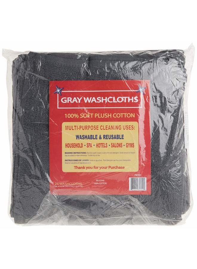 Simpli-Magic Towels, 12”x12” Washcloths, Gray 24 Count - Image 4