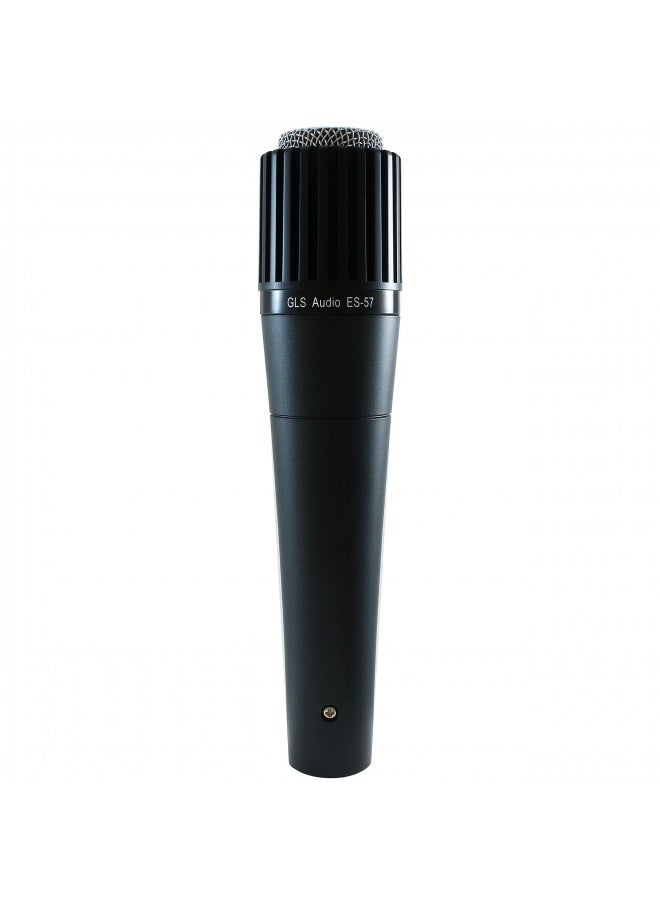 GLS Audio - GLS Audio Instrument Microphone ES-57 & Mic Clip - Professional Series ES57 Dynamic Cardioid Mike Unidirectional - For Instruments, Drums, Percussion, Vocals, and more - Image 1