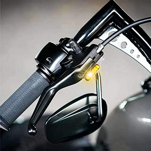 DREAMIZER Universal Motorcycle Handlebar LED Flowing Water Turn Signal Mini Blinkers Front Running light Compatible with Harley Honda Yamaha Kawasaki Cafe Racer Cruiser Street Bikes (Chrome) - Image 3