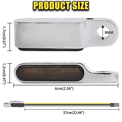 DREAMIZER Universal Motorcycle Handlebar LED Flowing Water Turn Signal Mini Blinkers Front Running light Compatible with Harley Honda Yamaha Kawasaki Cafe Racer Cruiser Street Bikes (Chrome) - Image 5