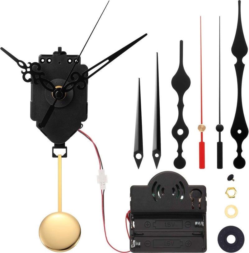 Hicarer Quartz Pendulum Trigger Clock Movement Chime Westminster Melody Mechanism Clock Kit with 3 Pairs of Hands  - Image 1