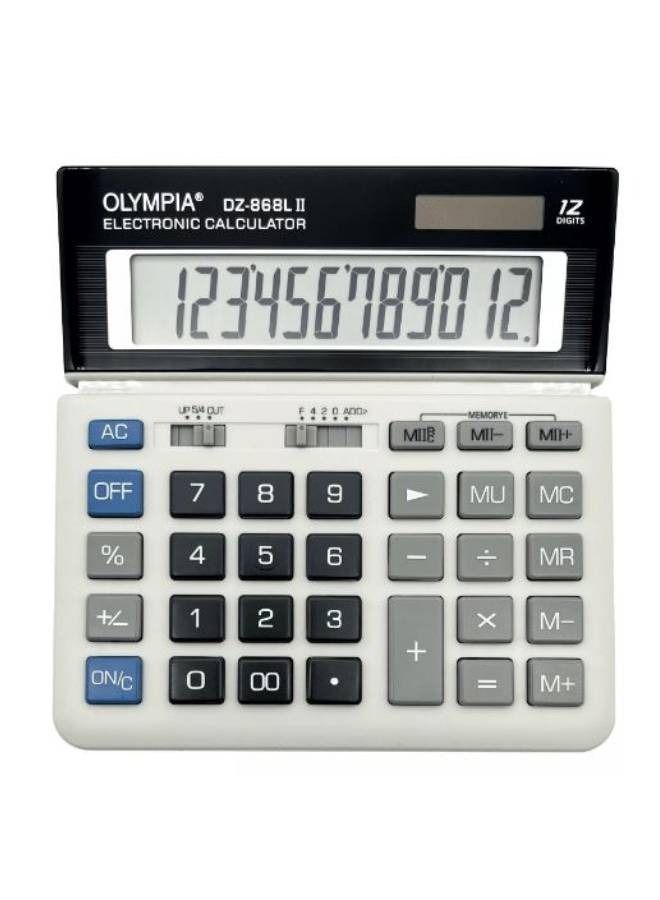 Olympia DZ-868L II Electronic Desktop Calculator with 12 DigitsBig Display4 Memory Keys TWIN POWER - Image 1