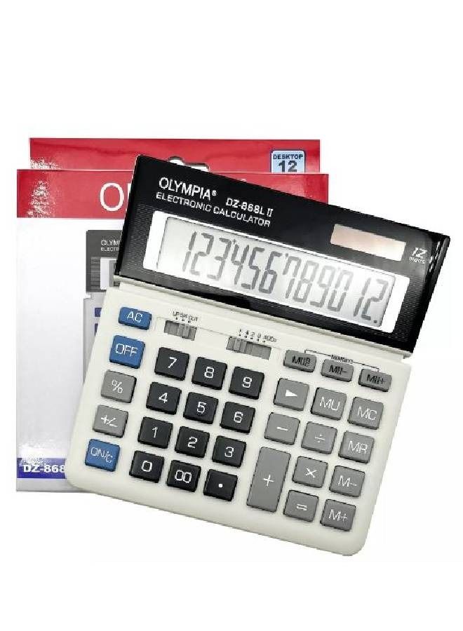 Olympia DZ-868L II Electronic Desktop Calculator with 12 DigitsBig Display4 Memory Keys TWIN POWER - Image 2