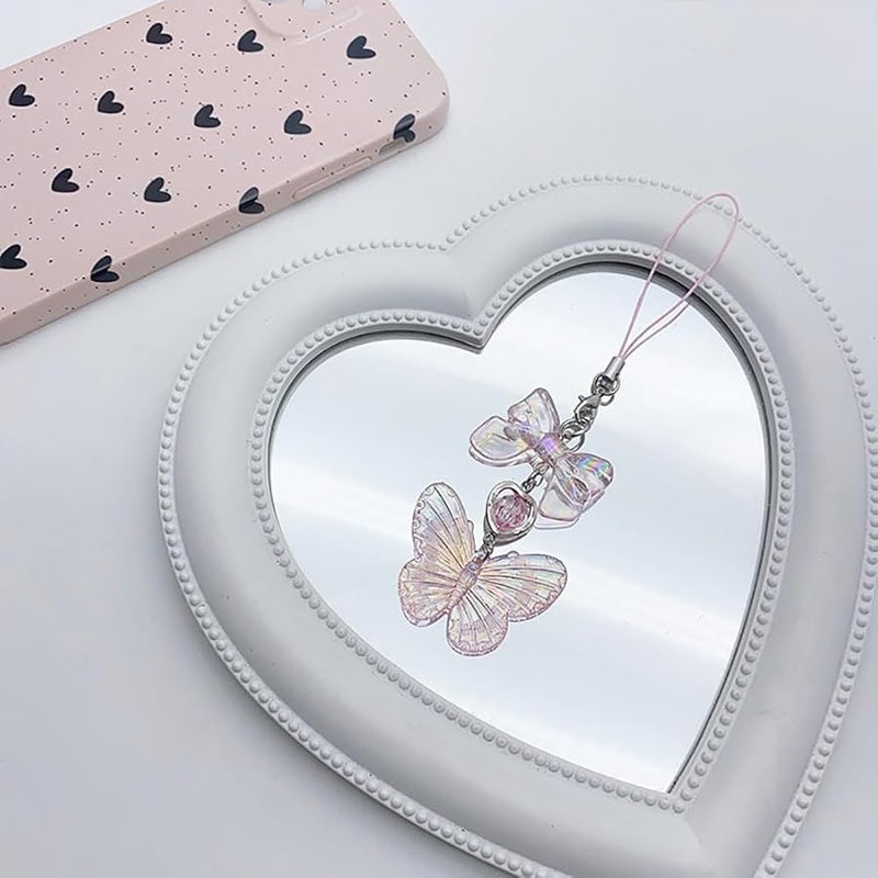 GSHLLO 3 Pcs Butterfly Phone Charms Lanyard Heart Pendant for Phone Case Bag Keychain - Image 4
