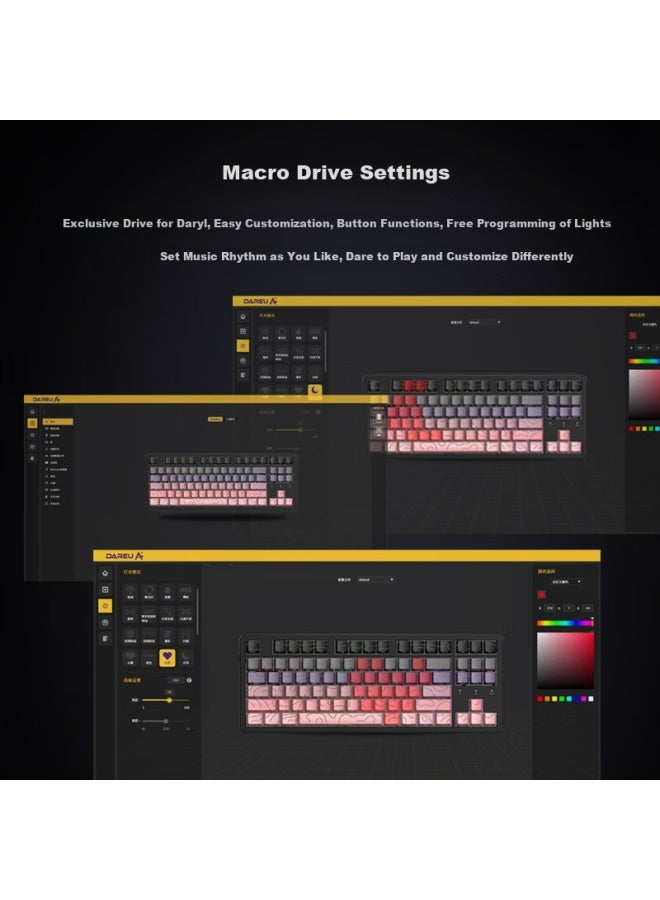 Daryo Dareu Ek87pro Mechanical Keyboard Wired/wireless/bluetooth Three Modes Gaming Keyboard Customizable Hot-swappable Gasket Structure Blackberry Red High-line - Peach Cappuccino Axis - Image 4