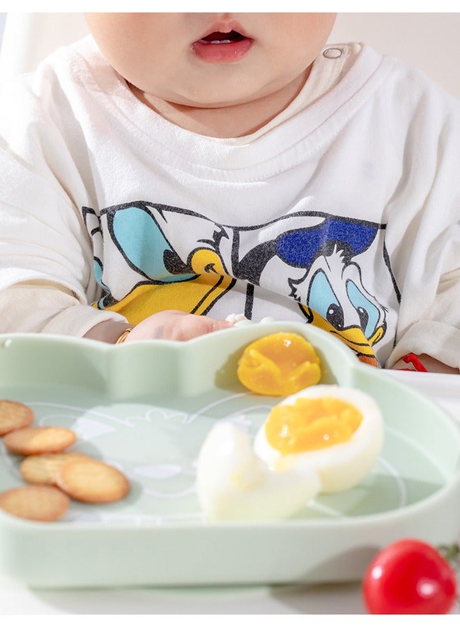 Green little fox children's silicone dining plate with sucker - Image 5