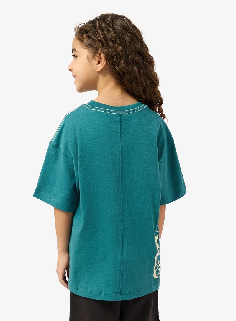 بوما تيشيرت برسومات شبابي مريح بتصميم التسعينات - Image 2