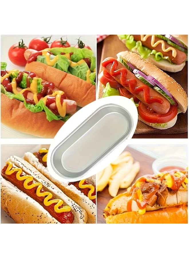 Silver Hot Dog Shaped Non Stick Aluminum Baking Tray Bread Cake Molds 2Pcs Oven Safe - Image 4