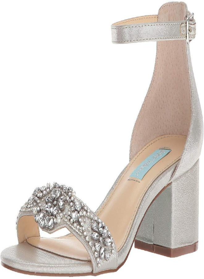 Betsey Johnson Betsey Johnson Blue Women's SB-Mel Heeled Sandal, Silver, 7.5 M US  - Image 3