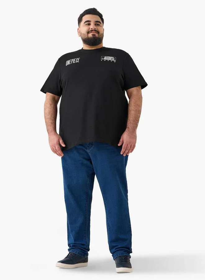 Splash FAV Plus Size One-Piece Print T-Shirt with Crew Neck