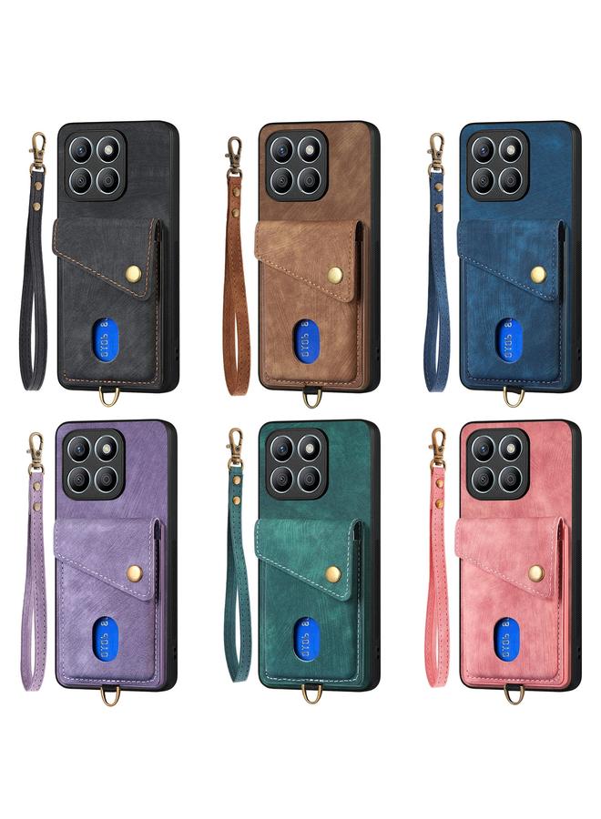 Zaboon Case For Honor Magic7 Pro Retro Card Wallet Fold Leather Phone Case with Strap - Image 5
