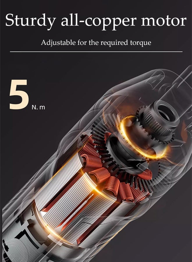 DUNISO Mini Cordless Drill Driver Screwdriver Rechargeable Strong Electric Screwdriver Set Multifunctional Electric Screwdriver Set with Type-C Cable for Home Improvement DIY Project - Image 4