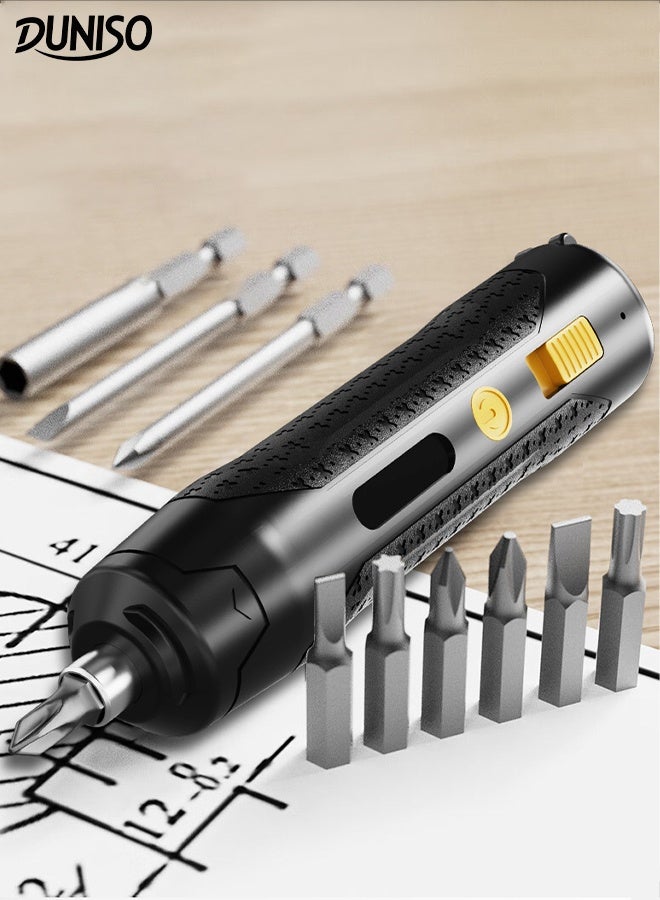 DUNISO Mini Cordless Drill Driver Screwdriver Rechargeable Strong Electric Screwdriver Set Multifunctional Electric Screwdriver Set with Type-C Cable for Home Improvement DIY Project - Image 1