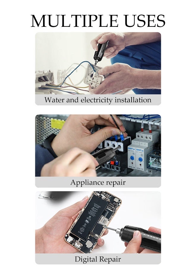 DUNISO Mini Cordless Drill Driver Screwdriver Rechargeable Strong Electric Screwdriver Set Multifunctional Electric Screwdriver Set with Type-C Cable for Home Improvement DIY Project - Image 5
