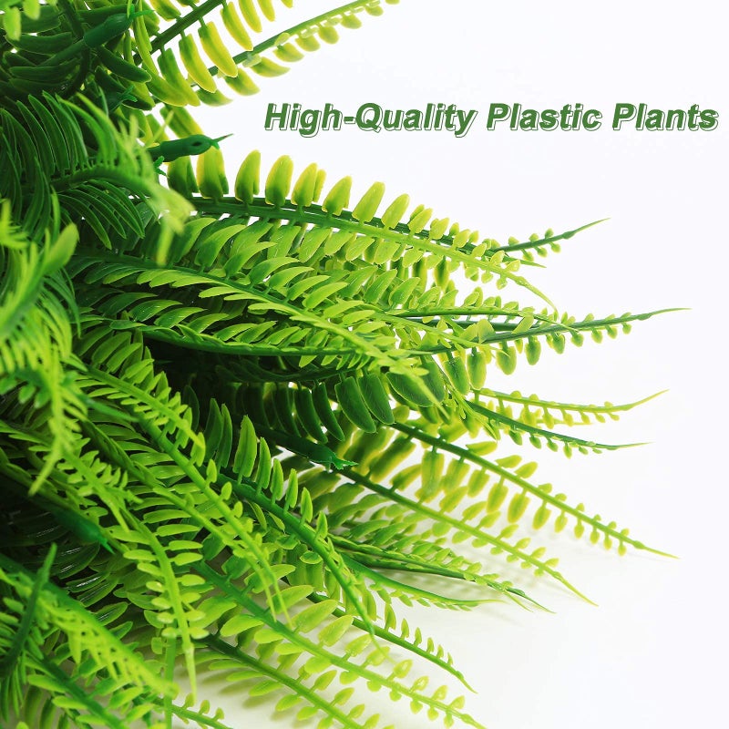 Coreland 8 Pcs Fake Plants Outdoors - Ferns Artificial Plants for Outdoor Ferns Lifelike Boston Faux Fern Stems Indoor UV Resistant Outdoor Plants Artificial for Porch Greenery Decor - Image 5