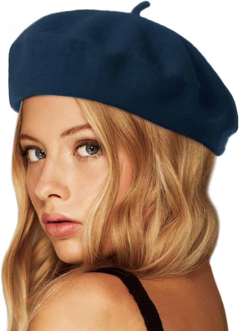 Wheebo Wool Beret Hat,Solid Color French Style Winter Warm Cap for Women Girls Lady - Image 1