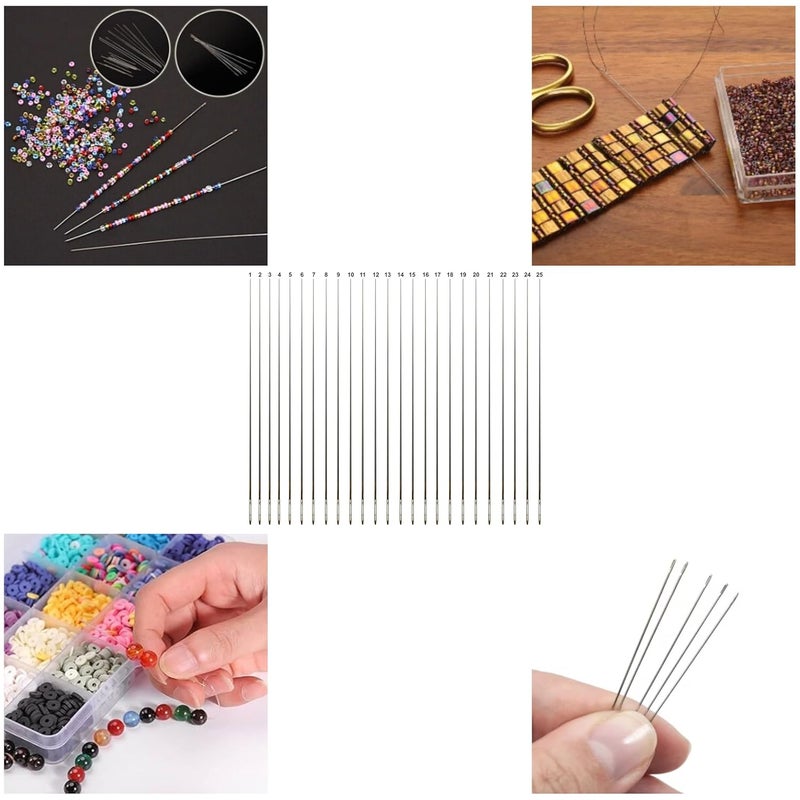 Domick Extra Long Beading Needles for Jewellery Making Bead Needle 25 Pcs Double Extra Long Beading Needle Size 0.100MM (Pack of 25 Pcs) - Image 3