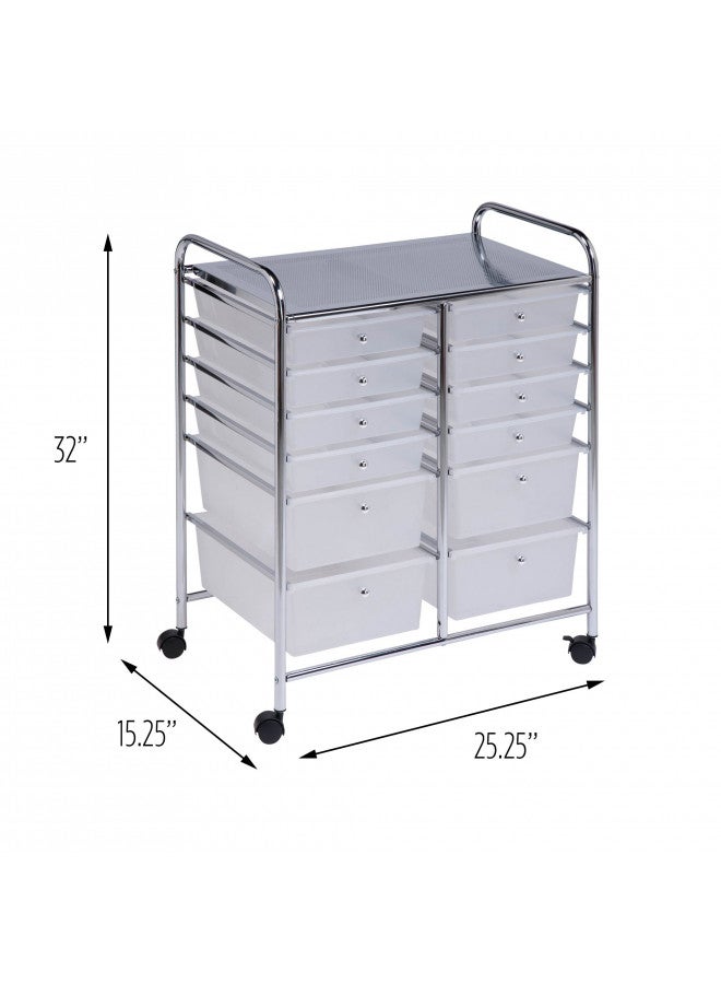 Honey Can Do Honey-Can-Do Rolling Storage Cart and Organizer with 12 Plastic Drawers - Image 4