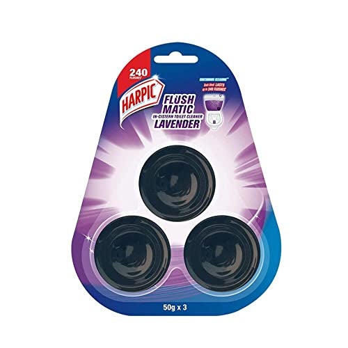 Harpic 150 gm - Lavender, Flushmatic In-Cistern Toilet Cleaner Blocks | Toilet Flush Cleaner Balls - Image 1