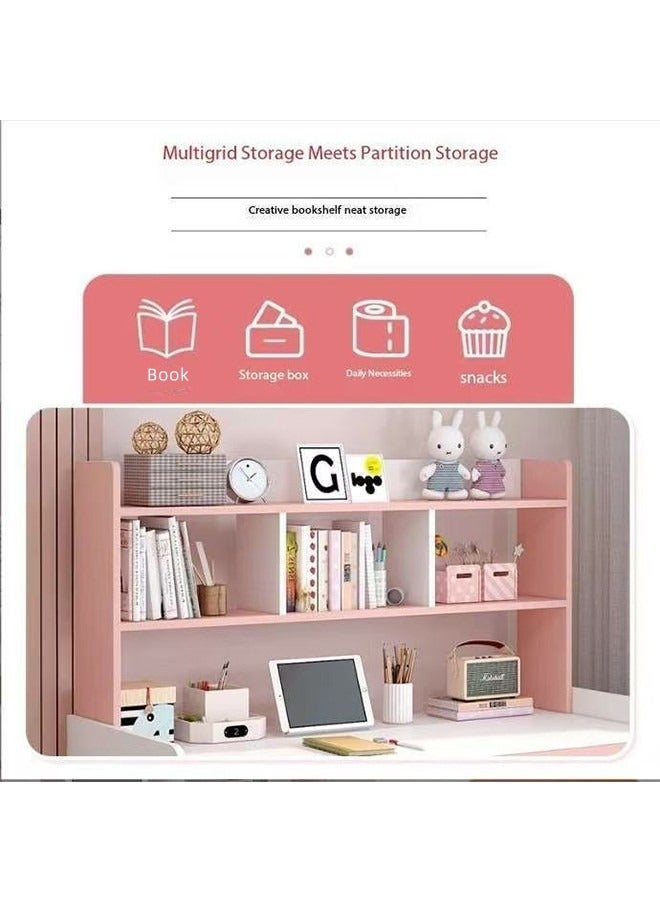 JCB CHIC Study Writing Desk with Bookshelf,Computer Desk for Home Office Gaming Study Desks Compact Desk With Bookcase 100×48×80CM - Image 3