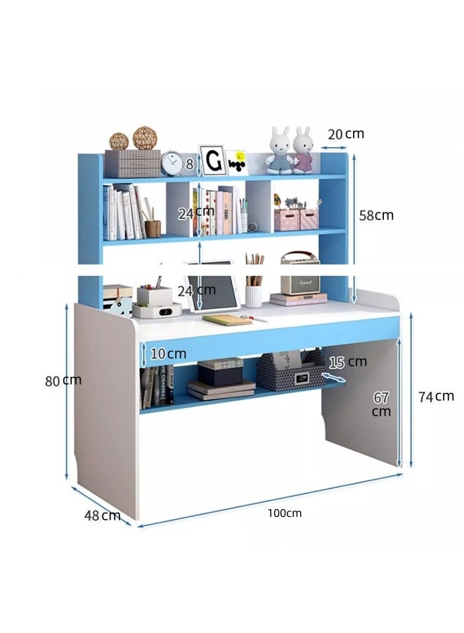 JCB CHIC Study Writing Desk with Bookshelf,Computer Desk for Home Office Gaming Study Desks Compact Desk With Bookcase 100×48×80CM - Image 4