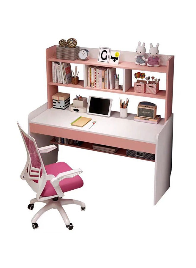 JCB CHIC Study Writing Desk with Bookshelf,Computer Desk for Home Office Gaming Study Desks Compact Desk With Bookcase 100×48×80CM - Image 1