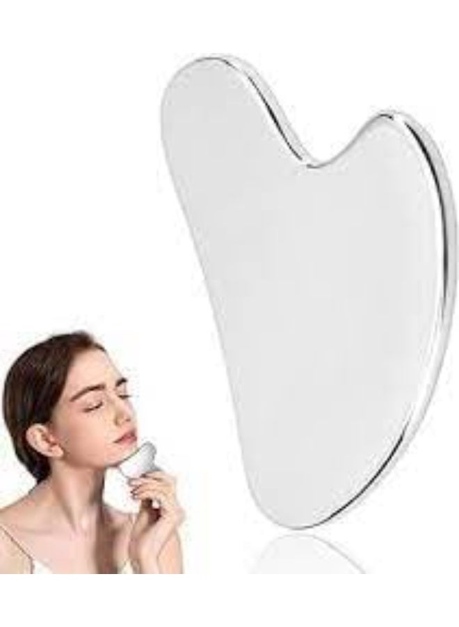 Gua Sha Tool, Professional Stainless Steel Gua Sha Tool for Face and Neck Massage, Circulation Stimulation, Sculpting Features, Rustproof and Easy to Clean for Home and Daily - Image 2