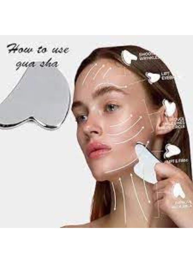 Gua Sha Tool, Professional Stainless Steel Gua Sha Tool for Face and Neck Massage, Circulation Stimulation, Sculpting Features, Rustproof and Easy to Clean for Home and Daily - Image 5