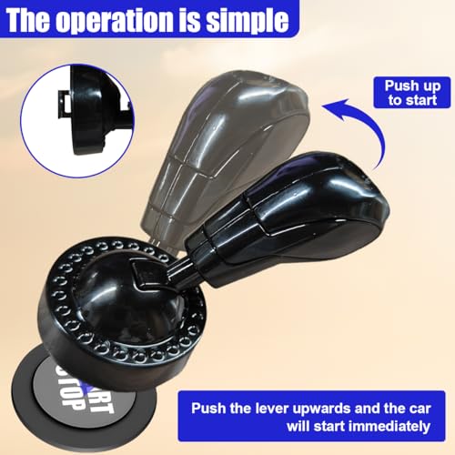 Tuxihapp Ball-bar Car Push Starter Button Cover, Alloy Auto Engine Ignition Protective Joystick, Universal Vehicle Start Stop Button Decorative Rocker for Most Cars(Black) - Image 4
