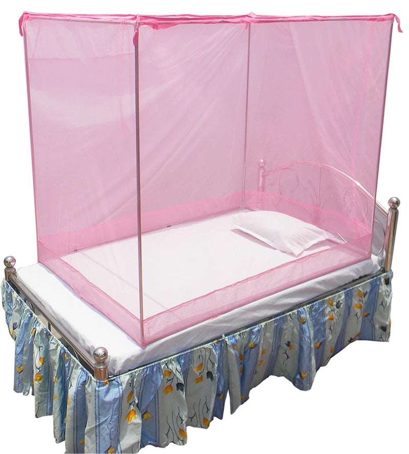 Neekshaa Combo Pack of 2 Mosquito Net for Single Bed Polyester Mosquito Net for Baby | Bedroom | Family_Size-6x3 FT_Color-Pink,Blue - Image 2