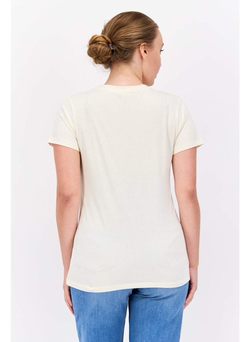 Kung Fu Panda - Women Round Neck Short Sleeves Graphic Print T-Shirt, Off White - Image 1