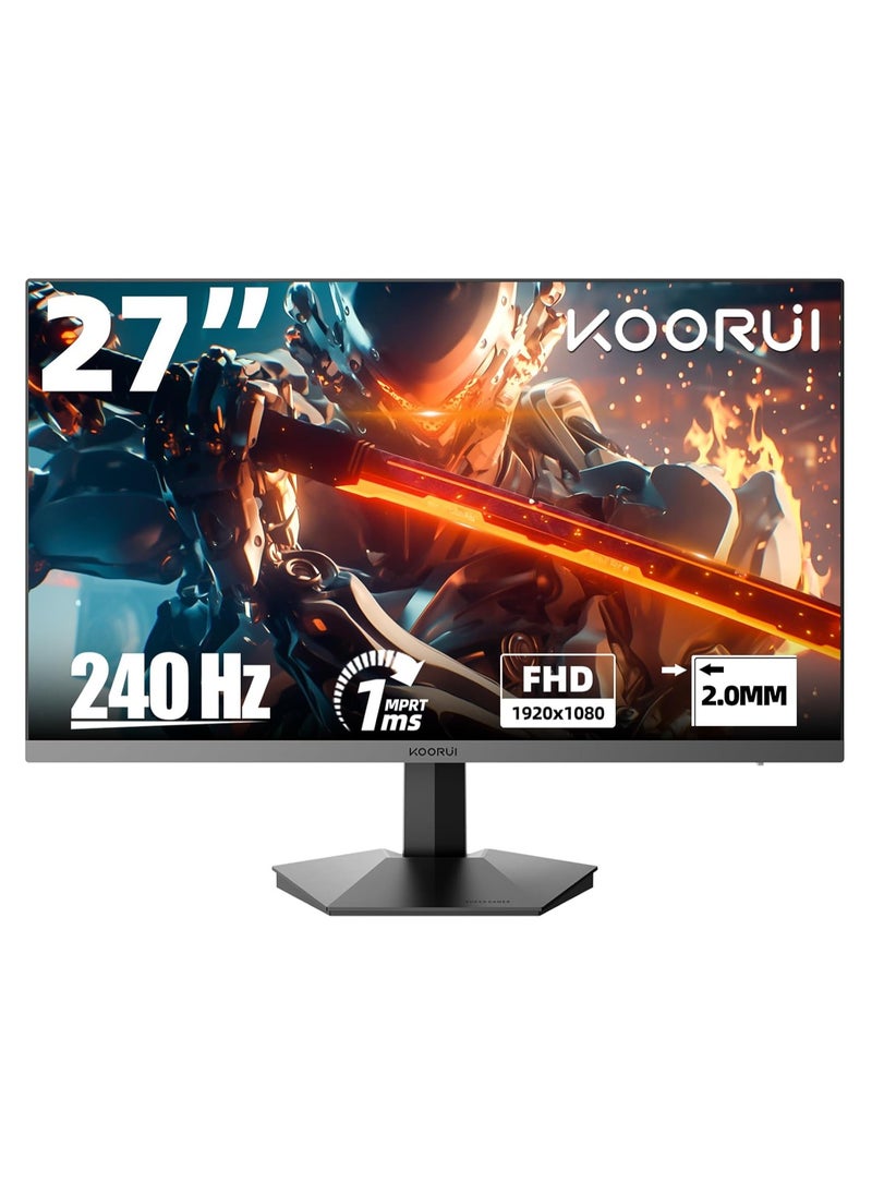 27 inch FHD Gaming Monitor 240 Hz, 90% DCI-P3, 100% SRGB Colour Gamut 1ms MPRT, (1920 x 1080), AMD Freesync, DisplayPort HDMI Cable VESA Compatible GN02 - pzsku/ZA17380D143D7481220AEZ/45/_/1739196393/b66da1c7-ec05-41f6-86b6-3466b1fc5464