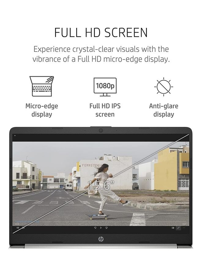 HP لابتوب 15s بشاشة مقاس 15.6 بوصة، معالج كور i5، ذاكرة رام سعة 16 جيجابايت/محرك أقراص SSD سعة 512 جيجابايت/بطاقة رسومات إنتل Xe الإنجليزية/العربية فضي - Image 2