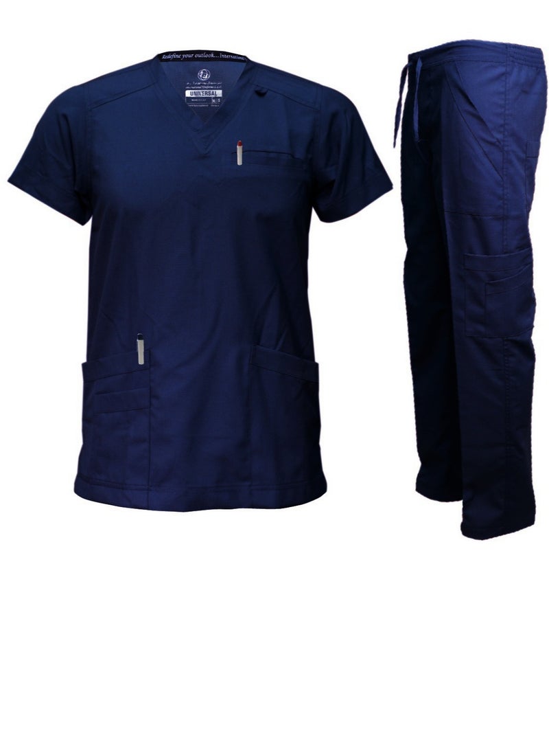 International Uniform L.L.C Premium V Neck Scrubs Medical Uniform Women and Man Scrubs Set Medical Scrubs Top and Pants  - Image 1